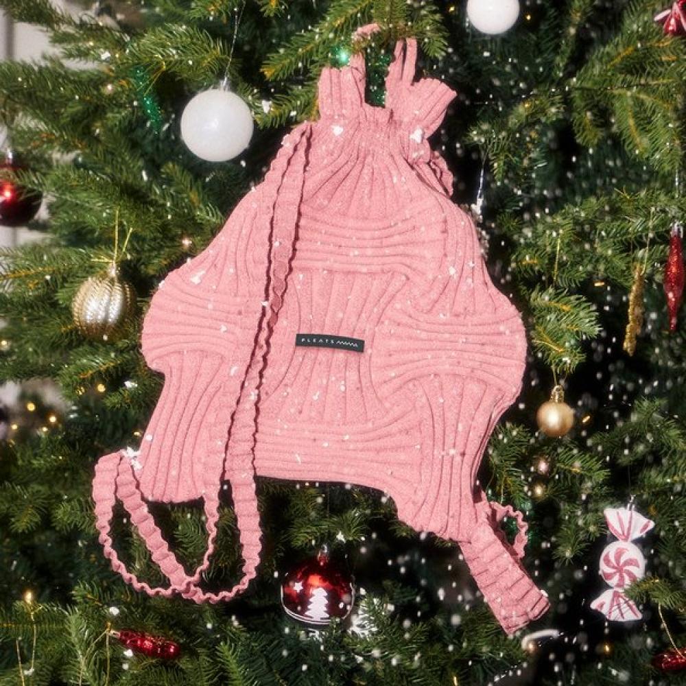 Pleatsmama Bow Backpack Glitter Rose Gold