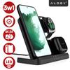 Kabelloses Induktionsladegerät 3-in-1 Qi 3.0 Schnell für Samsung S22 S23 S24 S25 Galaxy Watch Buds Station Schwarz