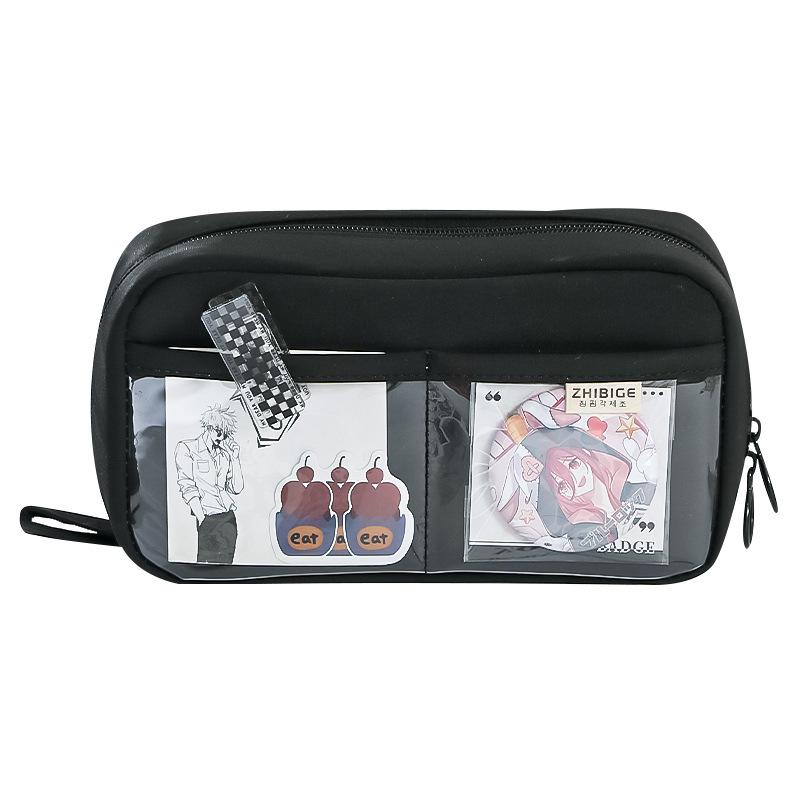 "2024 Volcano Transparent & Dirt-Resistant Pencil Case for Female Students - Large Capacity, High-Value Stationery Box"