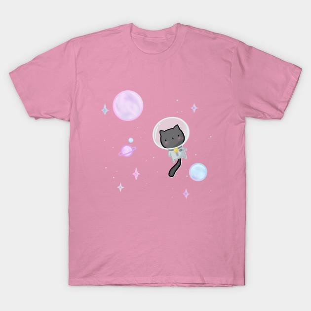 T Shirt Women Cat Stronaut Harajuku Print Kawaii Tshirt Summer Short Sleeve Female T-Shirt Top Tee