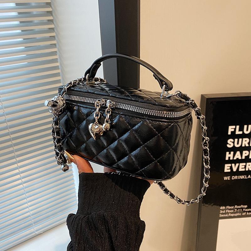 Niche fashion portable box bag women's new versatile diamond chain bag shoulder messenger bag