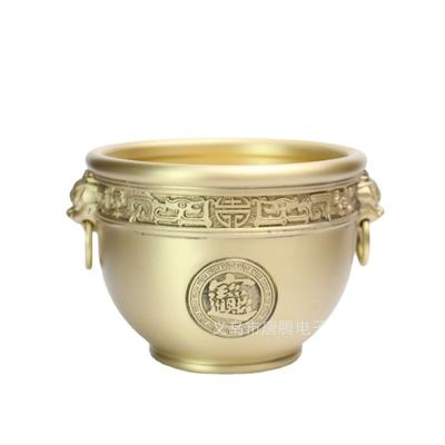 Mosiężny cylinder Zakazanego Miasta biurkowy ornament rekrut ryż do ryżu róg obfitości kadzielnica miedziane rękodzieło miedziany cylinder