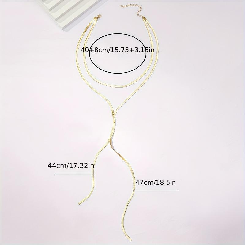 A String of Temperament Double-worn Trendy Sweater Chains for Women's High-end Sense, Long Simple and Atmospheric High-end Necklaces