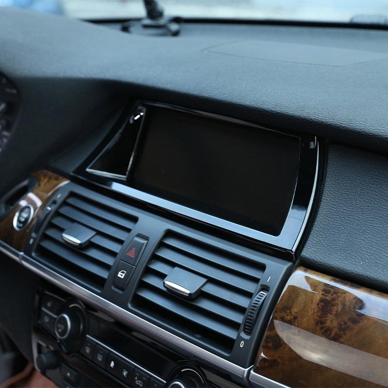 Pre BMW X5 E70 X6 E71 2008-2013 ABS Uhlíkové vlákno/Čierna Dekoratívny Rám Navigácie do Auta Nálepka Výplne Príslušenstvo do Auta