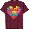 Valentinstag Blöcke Herz Steine Design Unisex T-Shirt