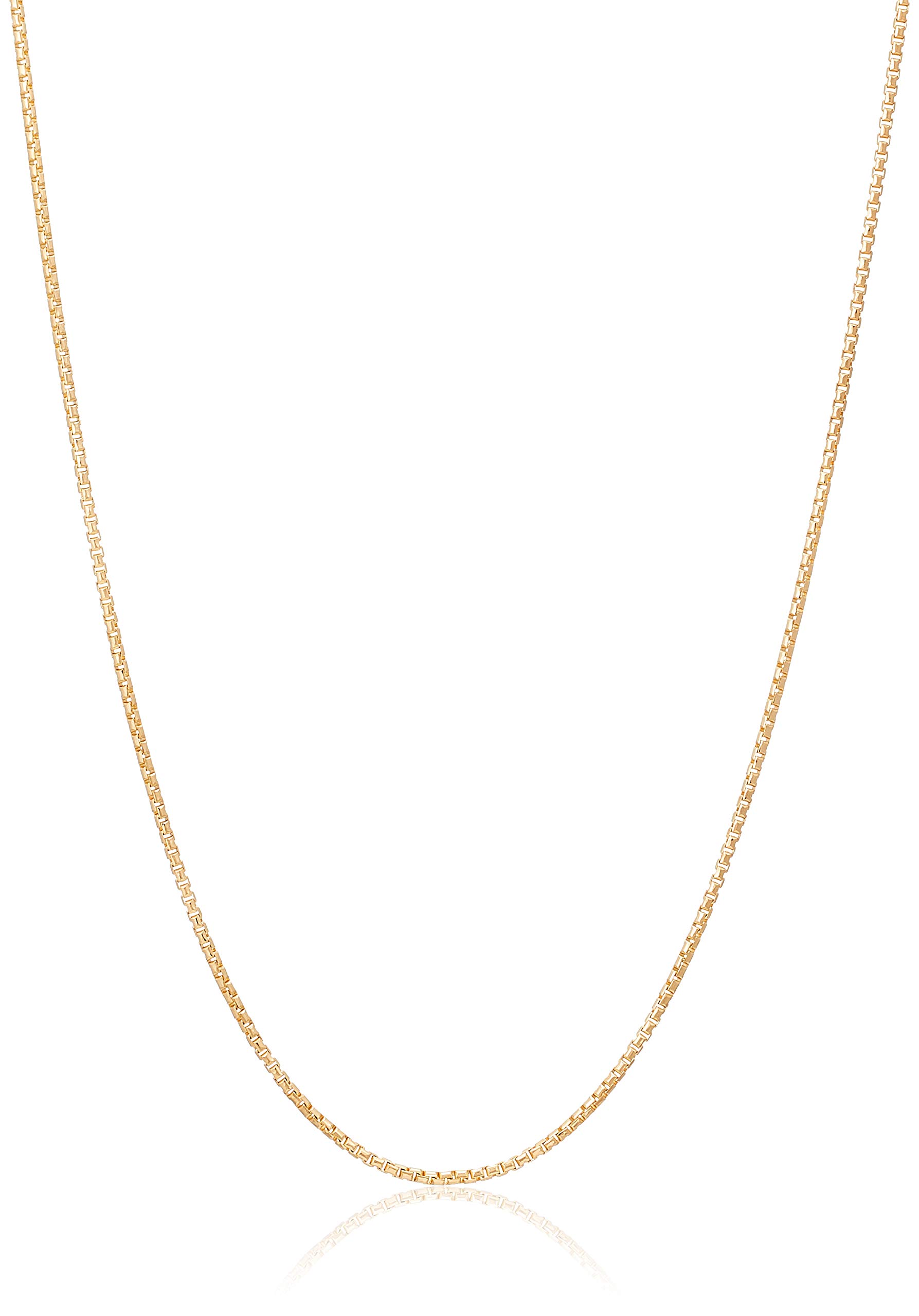 

Exedia 18K Gold Cut Venetian Chain Necklace Box Chain 50cm Length Adjustable with Free Adjuster GNSBP E50 [Exedia] (K18) 16-sided