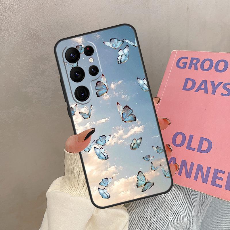 Butterfly Case For Samsung Galaxy S25 Ultra S20 S21 S22 S23 S24 Ultra S9 S10 Plus S25 FE Cover Coque