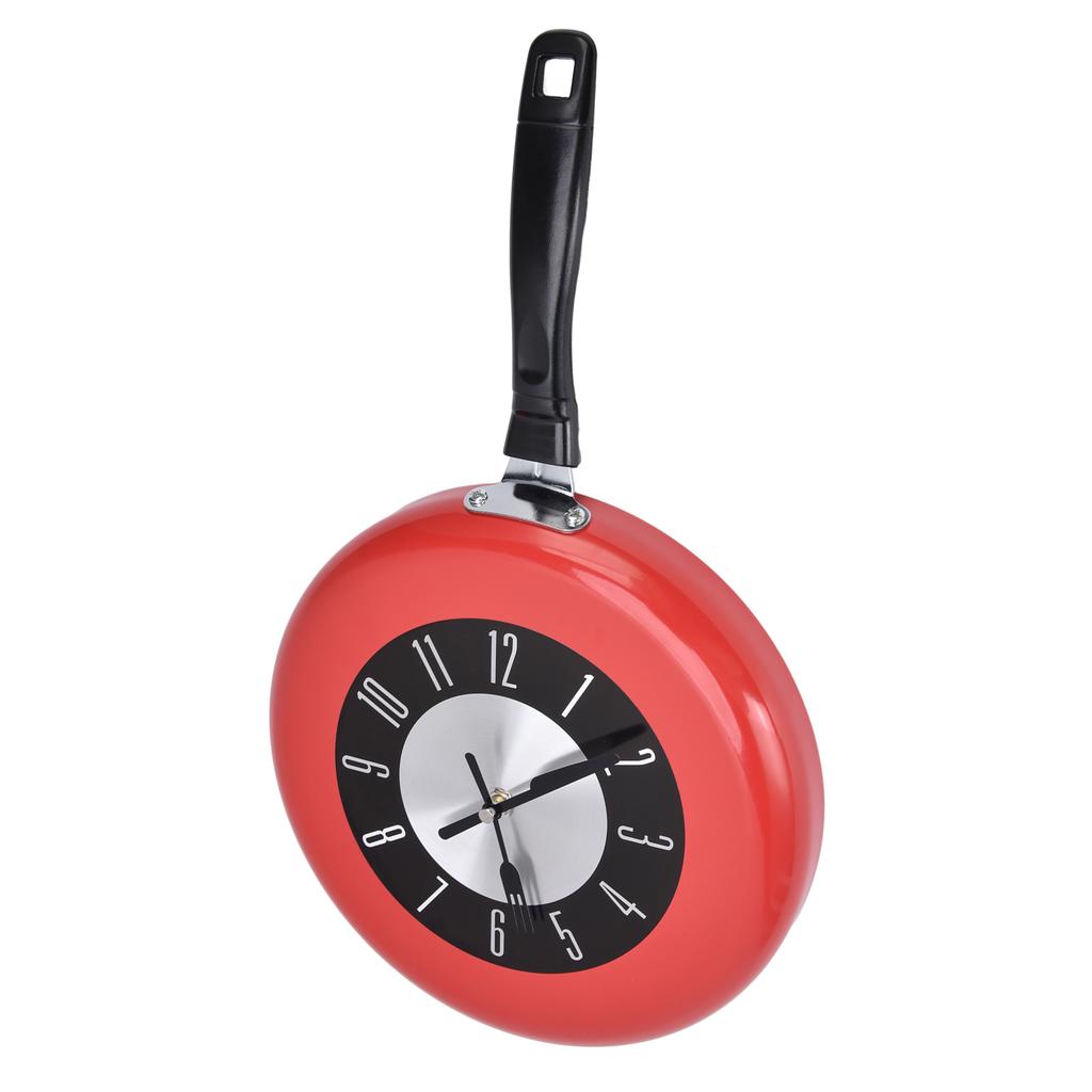 Bratpfanne Wanduhr Aluminium Küchentopf Dekorative Hängeuhren für Esszimmer Bars