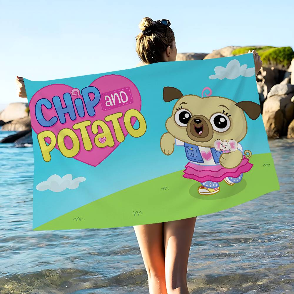 Chip and PotatoS Microfiber Beach Towel Absorbent Quick dry Soft Yoga Swimming Resort Mountain Climbing Towel