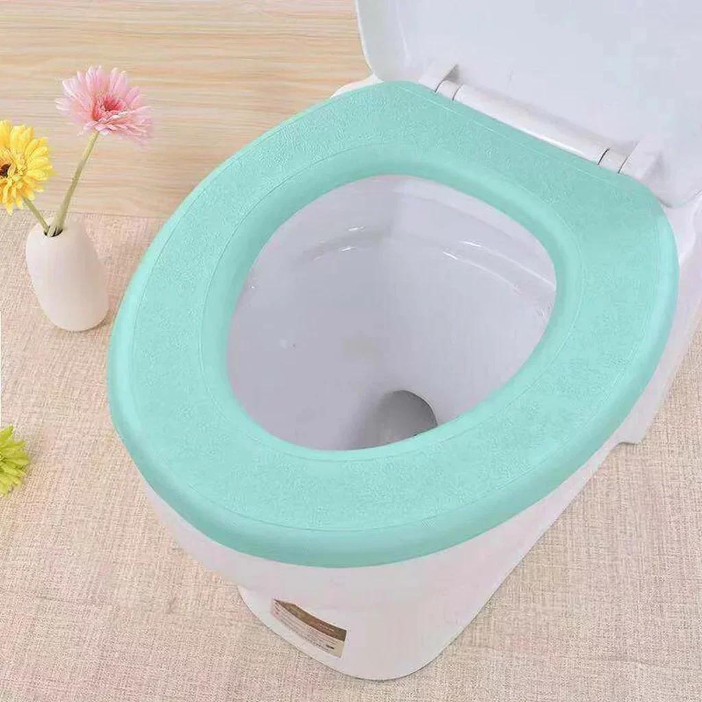 Wasserfester, weicher Toilettensitzbezug, waschbar, für Badezimmer, Toilettenmatte, Kissen, O-förmiger Toilettensitz, Bidet, Toilettenbezug, Zubehör