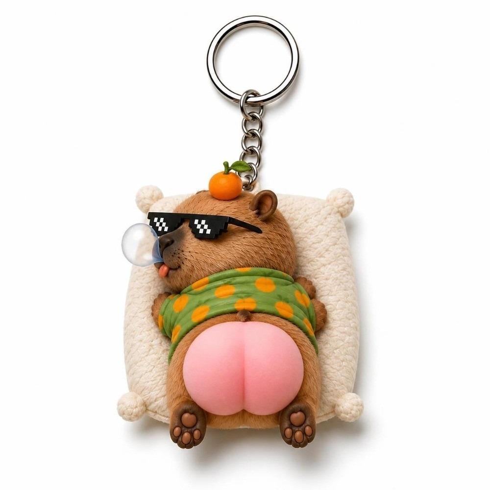 2D Animal Keychain Squeezable Bag Charm Durable Stress Relief Keychain  Birthday Gift Party Favor