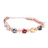 Shiny Colorful Rhinestones Bracelet Women Exquisite Fashionable Elegant Silver Bracelet Jewelry Rose Gold