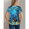 Women's Floral & Butterfly Print Casual T-Shirt - Short Sleeve Round Neck Breathable for All-Season Wear, Ladies T Shirts
