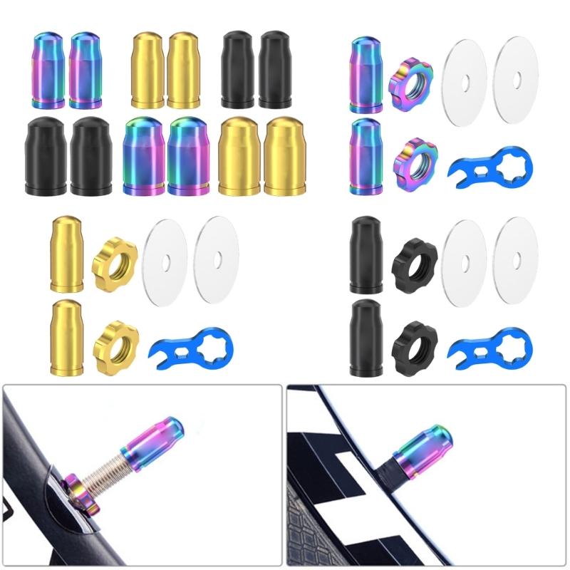 Titaniums Alloys Bike Tires Caps Air Dust Cover Road Bike Tires Valves Stem Caps Mountain Bike Air Valves Dust Caps