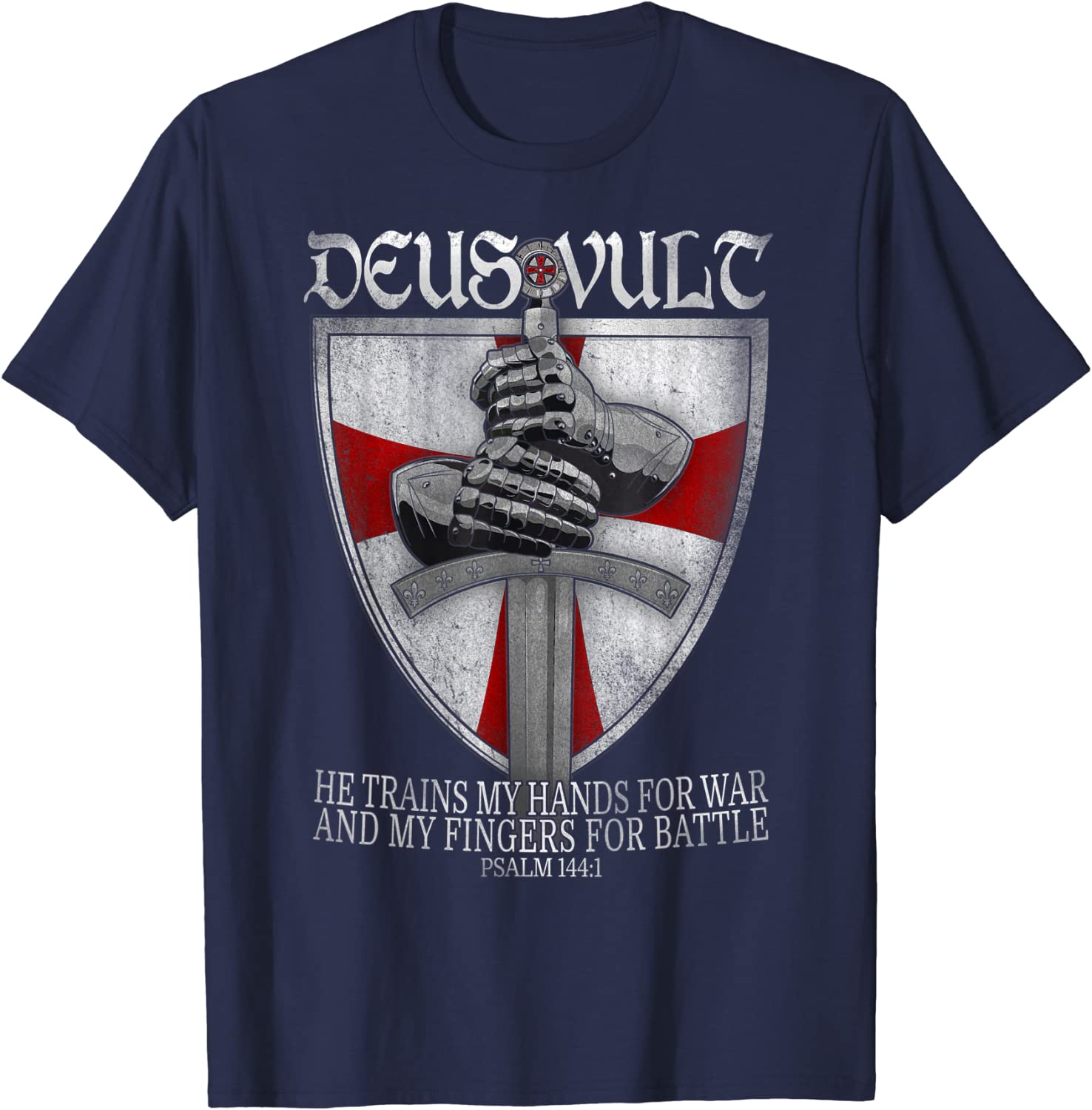 GUOYAN TOP Deus Vult Kruisvaarder Christelijk Kruis Schild Tempeliers T-shirt 100% Katoen Ronde Hals Korte Mouw Casual Heren T-shirt Maat S-3XL M