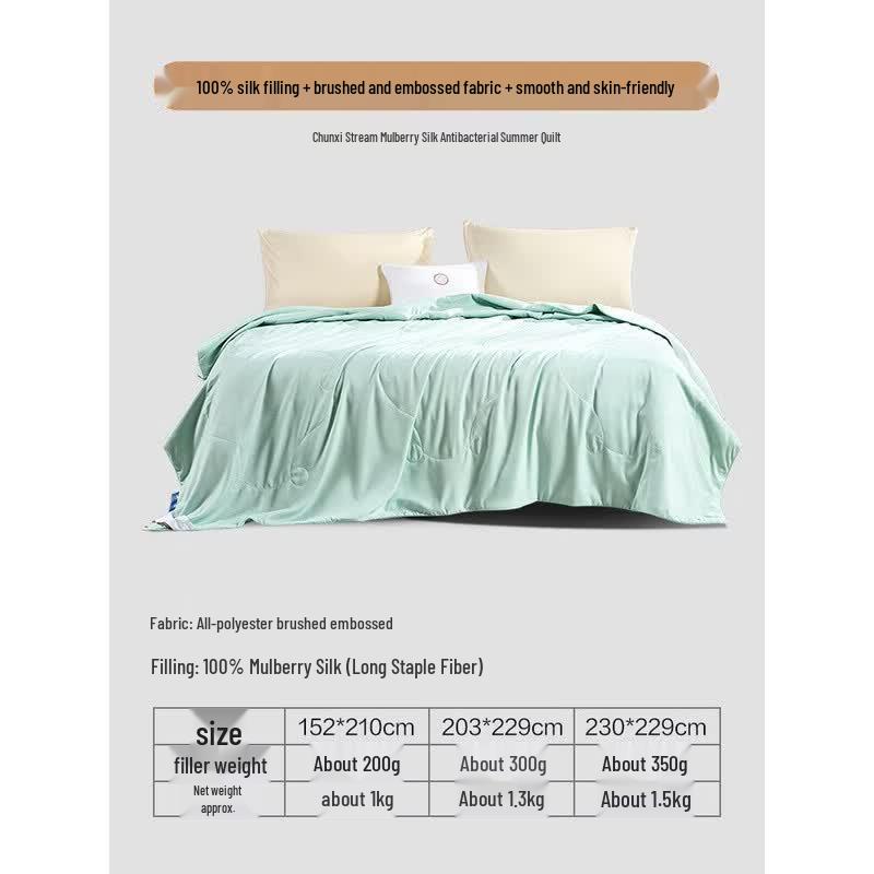 FUANNA Antibacterial Tussah Silk Summer Comforter