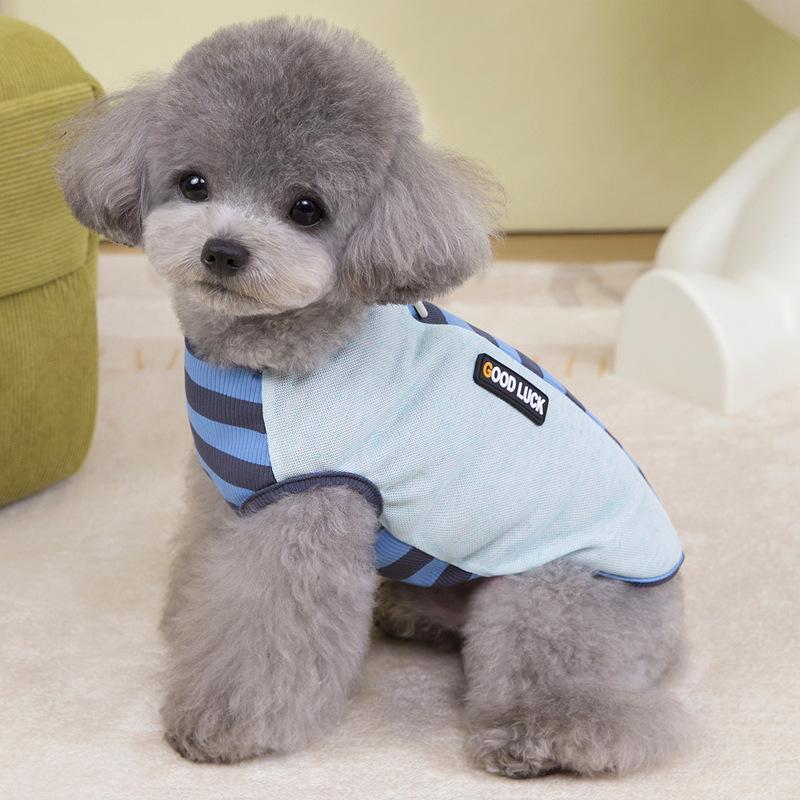 Gilet a righe per animali domestici primavera ed estate sottile per cani piccoli gatti rispetto a orso cucciolo vestiti per cani