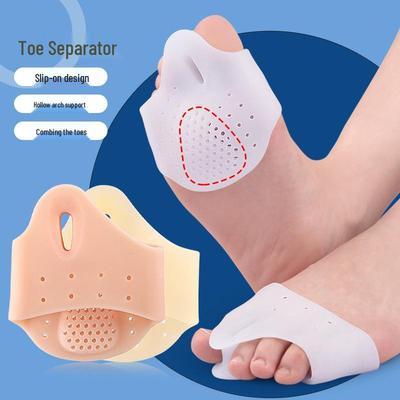 Gepolsterter Hallux-Valgus-Korrektor: Zehentrenner & stoßdämpfendes Vorfußpolster für Tag-/Nachtgebrauch
