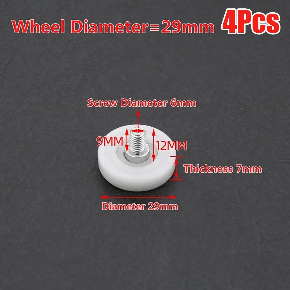 1Pcs With Screw Cabinet Moving Wheel Flat Sliding Door Roller Drawer Bearing Pulley  Furniture