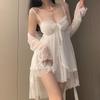 Women's Sexy Summer Lace Mesh Nightdress with Bow Detail