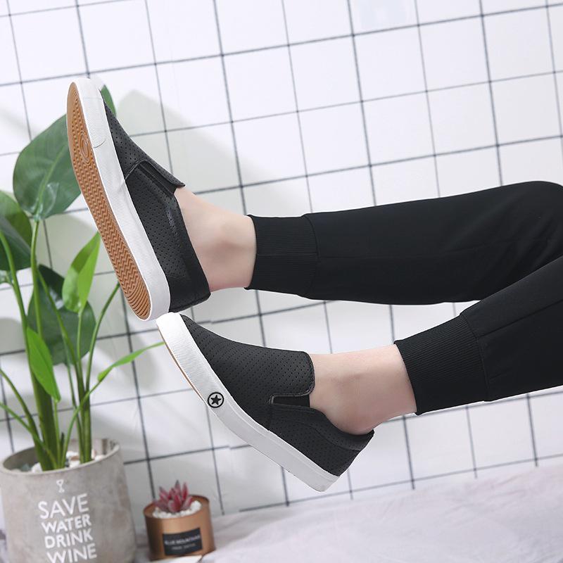 

Summer men s shoes lazy shoes a sandal mesh breathable student white shoes men s casual versatile men s hollow shoes 45