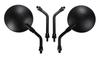 New Self Motorcycle Mirrors, Universal 10mm Screw Compatible, Left and Right Set, Short Mirrors with Two Brackets, Custom Fit for Honda and Yamaha