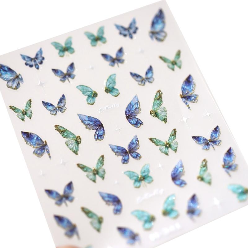 

Nails Art Stickers Butterfly Nail Sticker Shining Nail Decals Self-Adhesive Nail Sticker Nail Art Decorations
