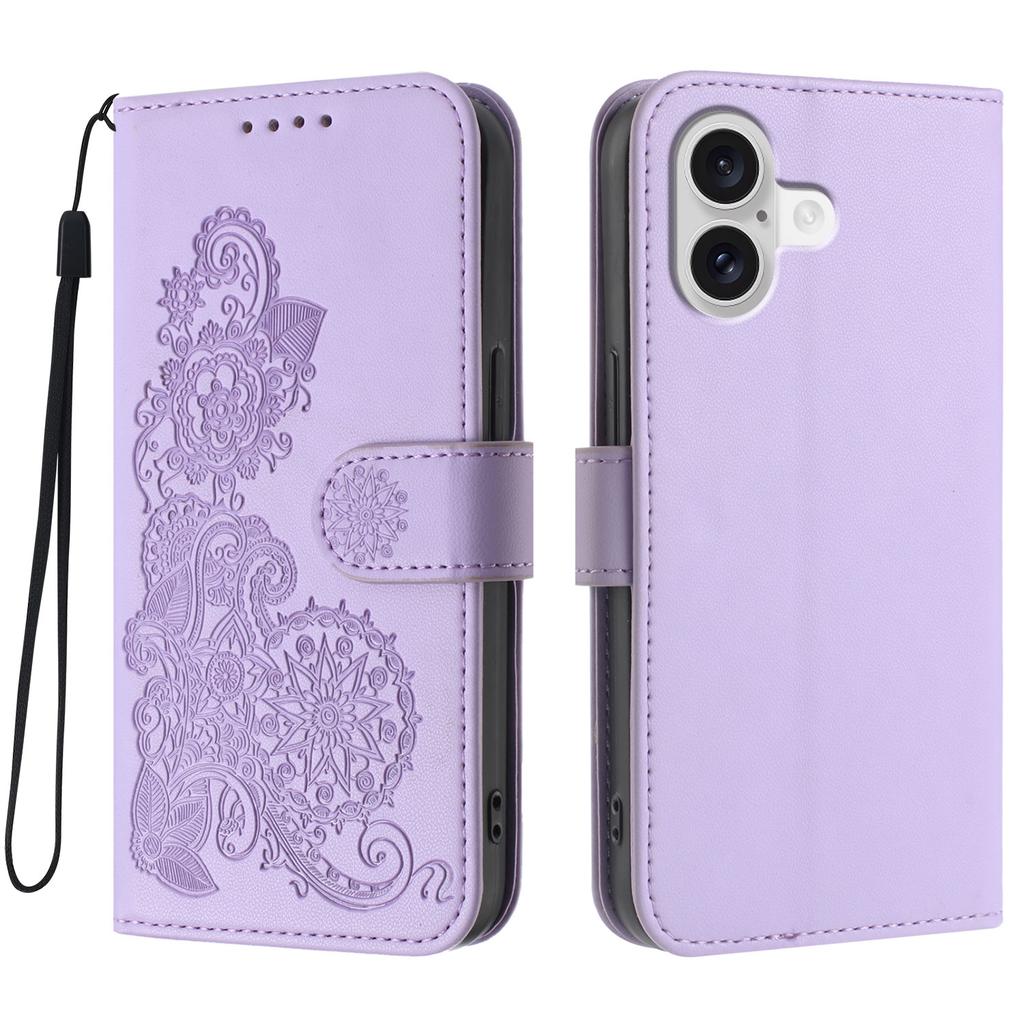 For iPhone 17 Phone Cases Mandala Flower Leather Wallet Mobile Cover with Strap