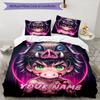 3PC Custom Name Piggy Boy Neon Art Bedding Set Printed  Bedding Set Duvet Cover Closure Includes 1 Duvet Cover & 276 Pillowcases for Bedroom