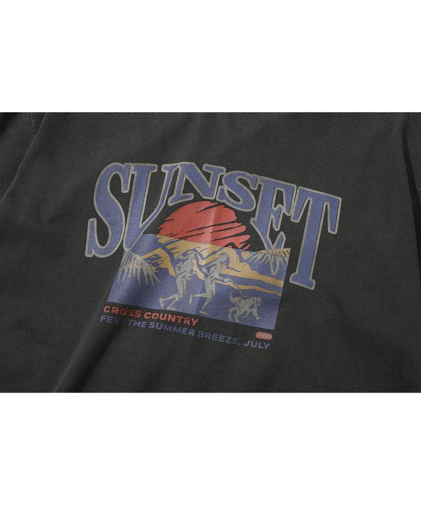 CPGN STUDIO Sunset Running Pigment Short Sleeve T-Shirt Smoke Black