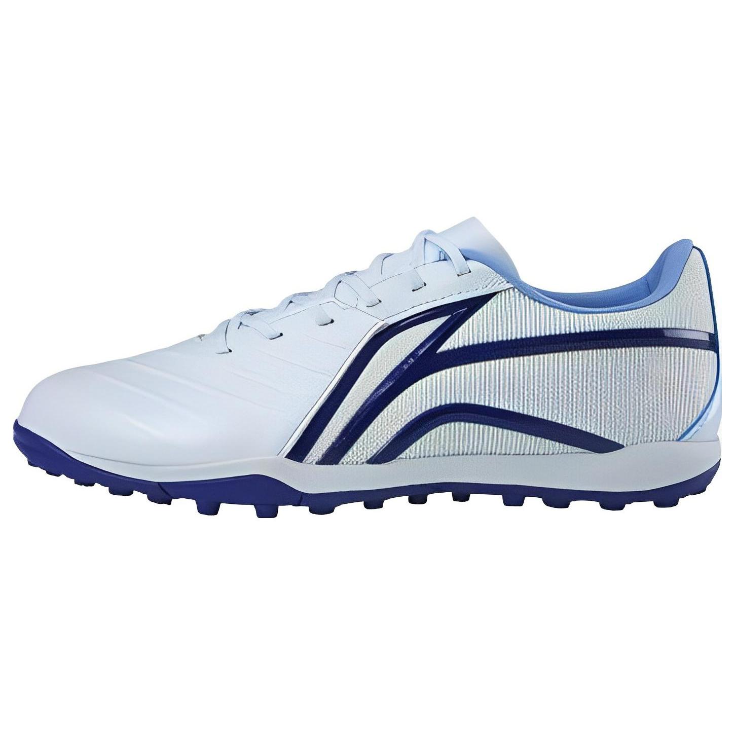 

Li Ning AG Artificial Ground Artificial Turf Cushioning Slip Resistant Abrasion Resistant Soccer Shoes Men s Blue White ASTT015-4 43