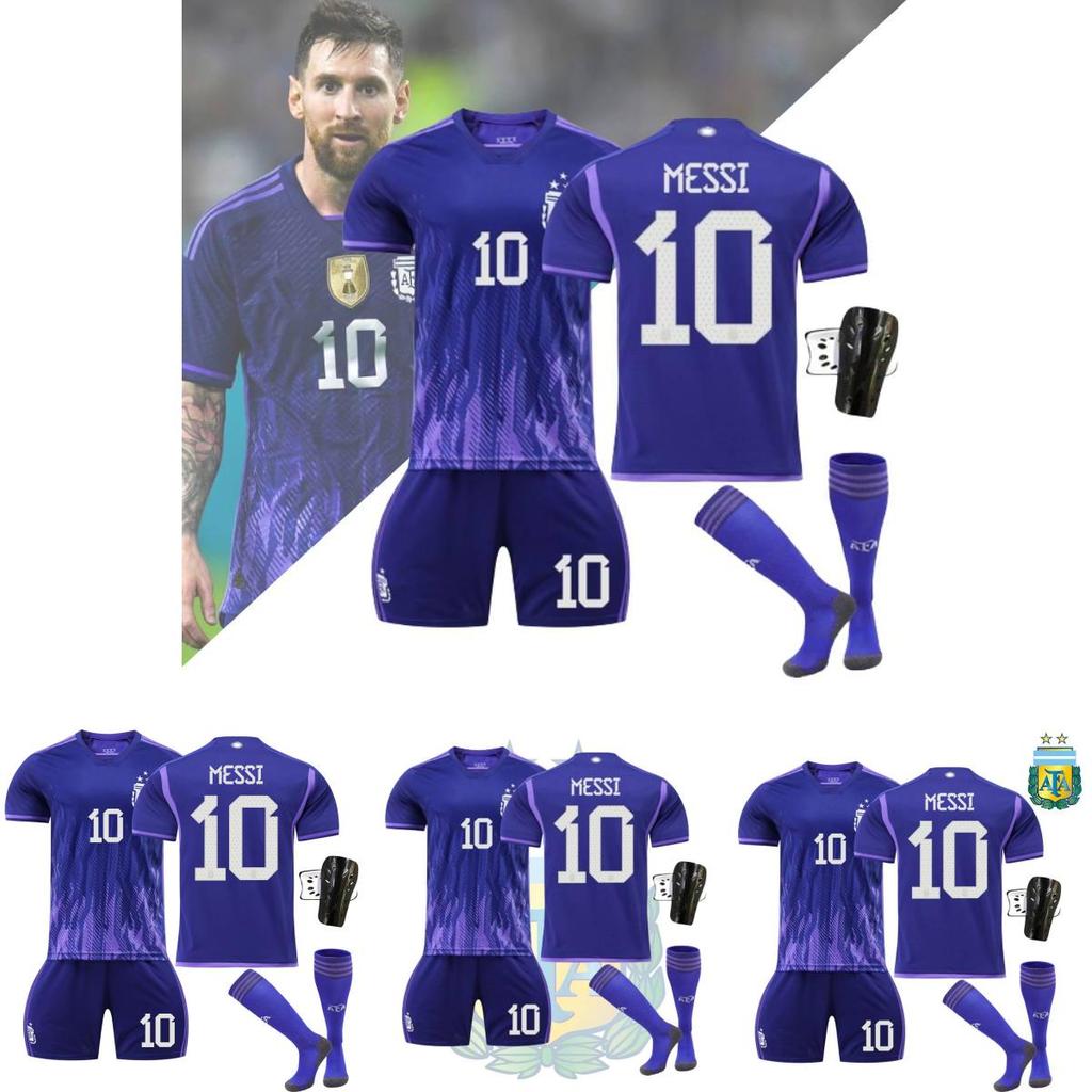 Three-star Champion 2223 Argentina Away Messi 10 Di Maria 11 Dybala 21 World Cup Football Jersey