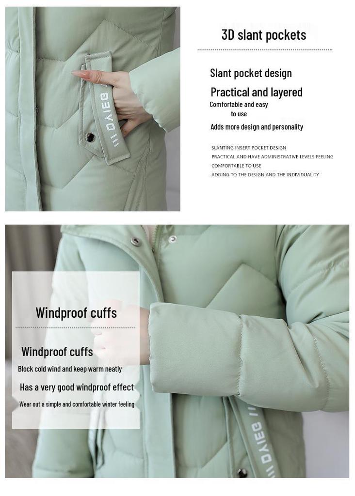 2026 Hot-Selling Women's Korean Style Slim Fit Mid-Length Winter Cotton Padded Jacket - Warm & Versatile Outerwear