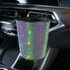 Rhinestone Car Trash Can Cute Garbage Cans Auto Air Vent Trash Bin Portable Waterproof Pink Bling Car Accessories for Women