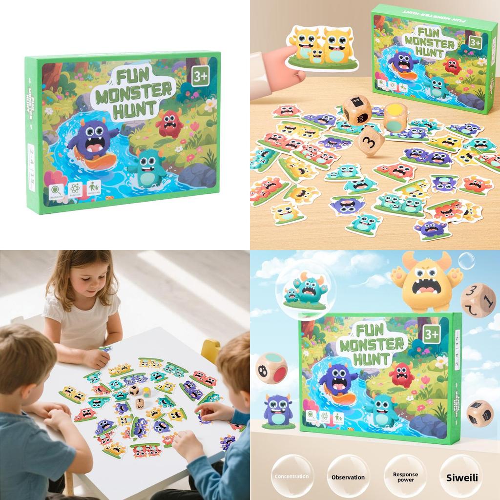 Monster Pub Wooden Puzzle Game Set For Kids Educational Play