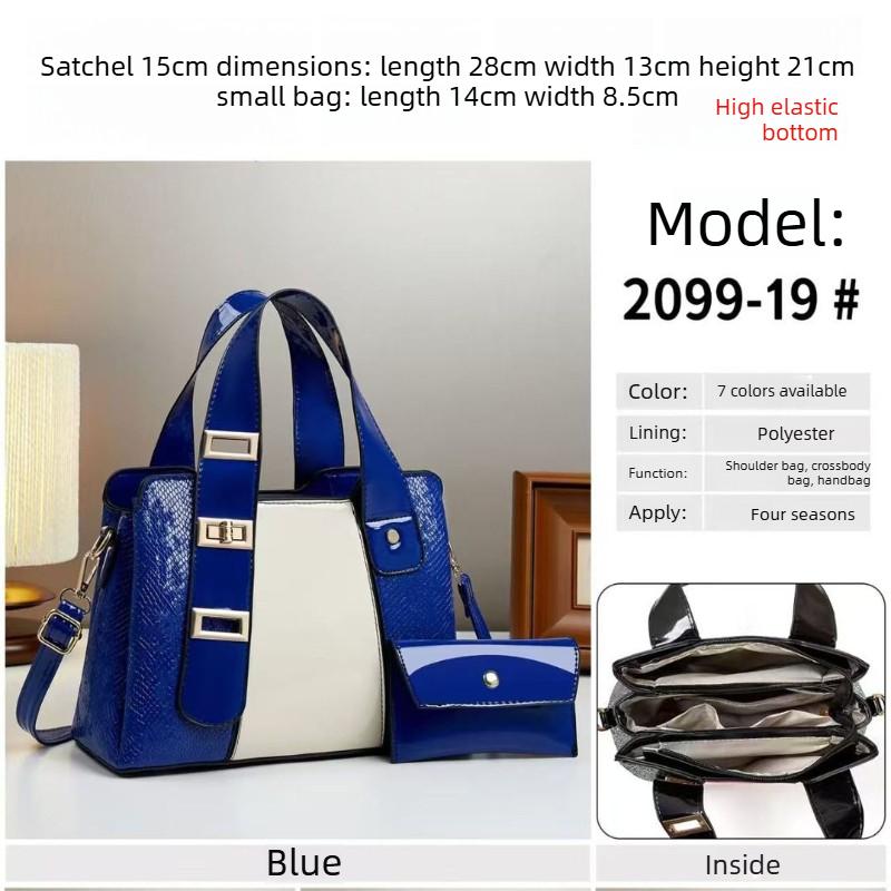 New Spliced Fashionable Snake Skin Pattern Handbag with A Trendy Style Large Capacity and Temperament Single Shoulder Women's Crossbody Bag