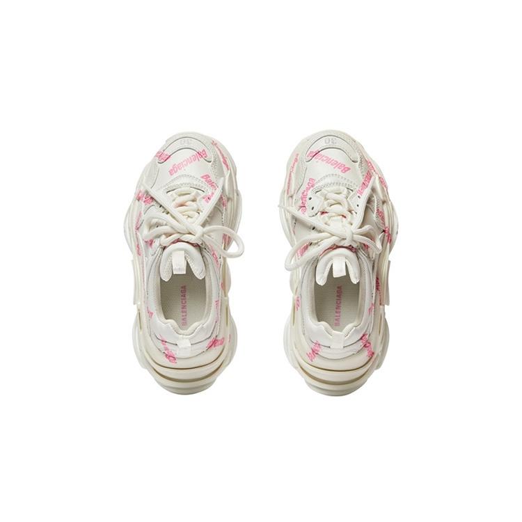 (PS) Balenciaga Triple S Logotype Sneaker 'White and Pink Technical Material' Kids' 654251W2FAB9050