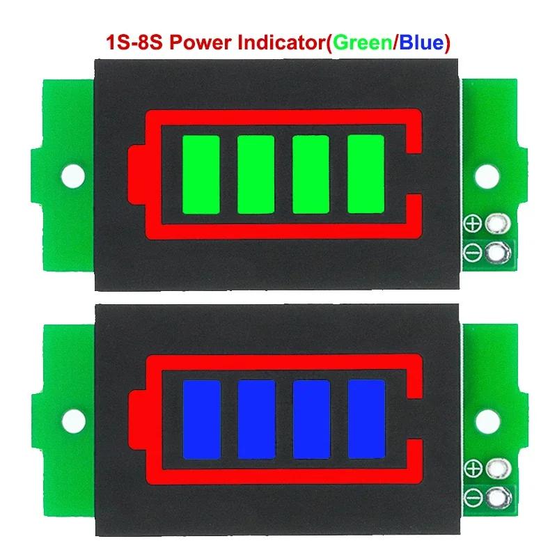 1S 2S 3S 4S Single 3.7V Lithium Battery Capacity Indicator Module 4.2V Blue Display Electric Vehicle Battery Power Tester Li-ion