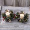 Christmas Candle Rings Wreath Christmas Table Centerpieces Decoration for Pillars Candle Wine Bottle Door Window Chair