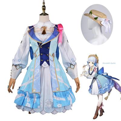 Genshin Impact COS Kamisato Ayaka Skin Huashi Letter Skirt Cosplay Girl Princess Anime Costume