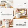 Ceramic Butter Jar with Drain, Spreadable Fresh Butter Decorative Container for Kitchen - White Arched Stoneware, 1 Pc, 2Pcs