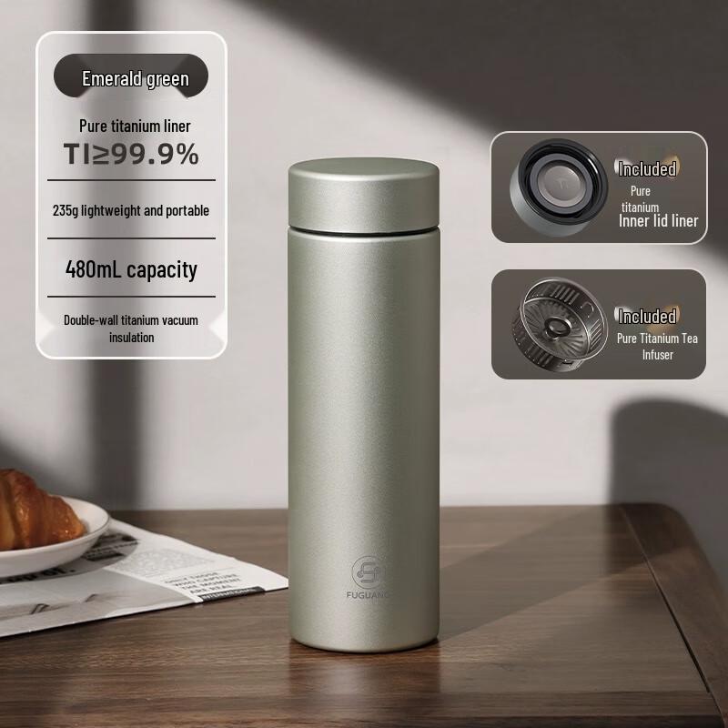 FUGUANG Pure Titanium Vacuum Water Bottle