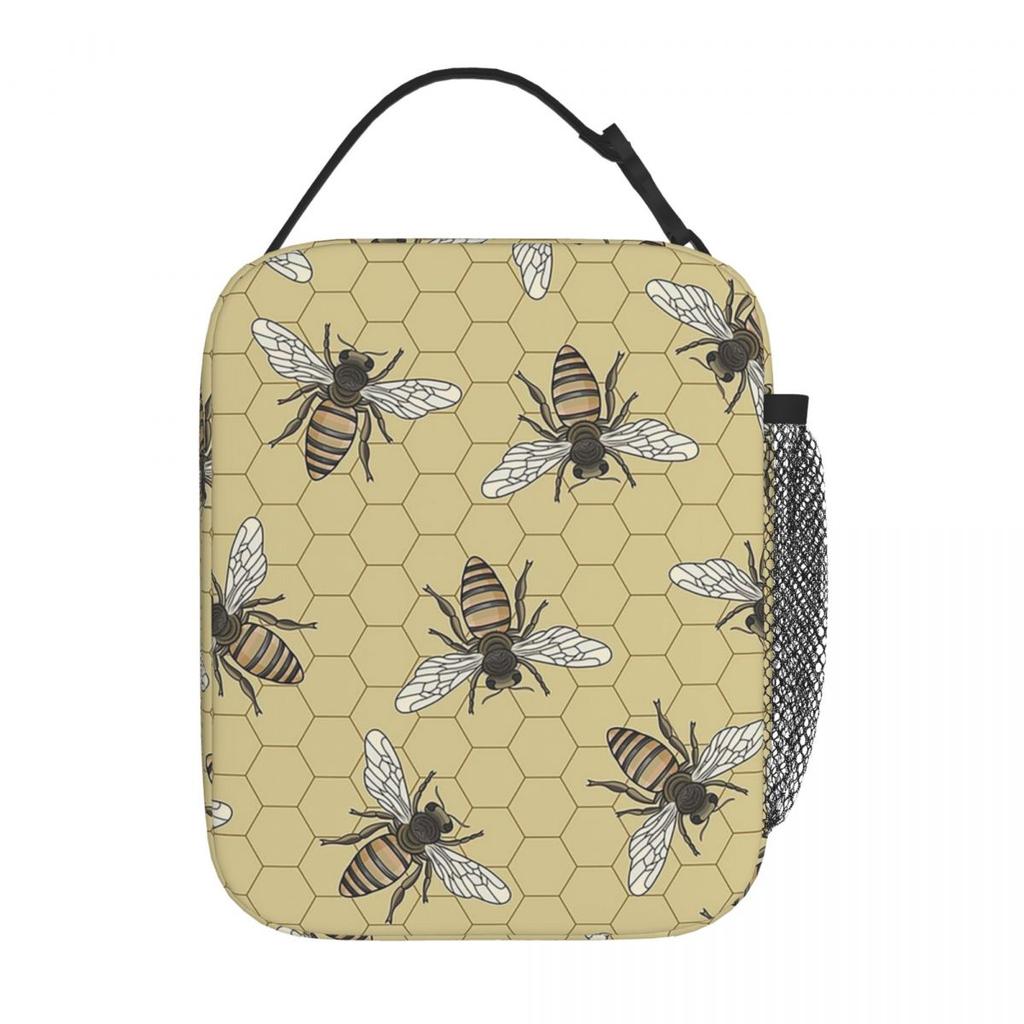 Bienen nahtloses Muster isolierte Lunchtasche für Kinder Schul-Kühltasche Thermische Lebensmittelbox Tragbare Lunchboxen Behälter