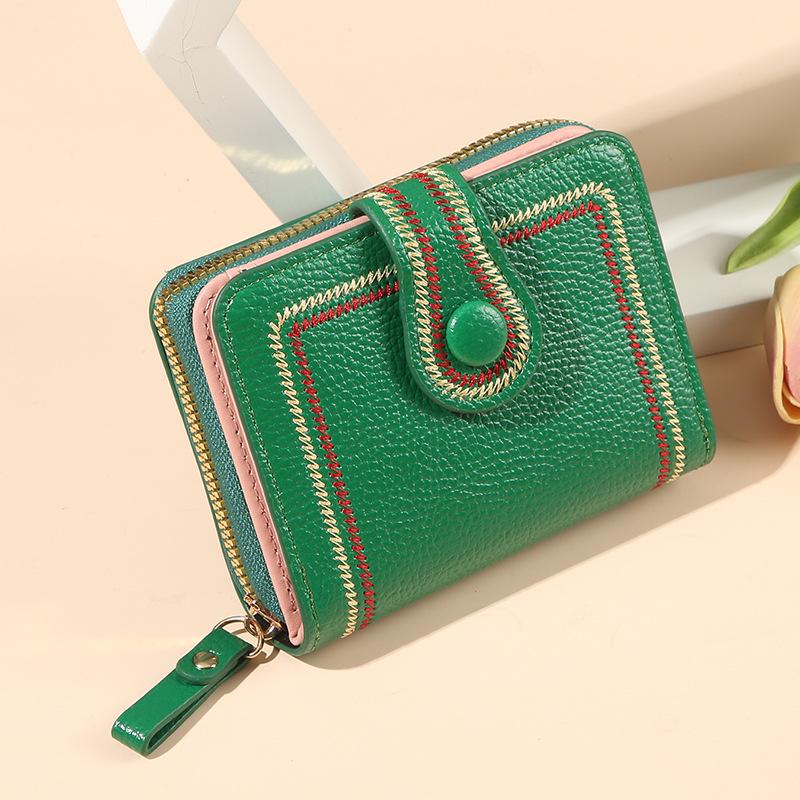 Women's Hong Kong Style Multi-Card Slot Zipper Wallet - Versatile, Large Capacity Purse and Card Holder.