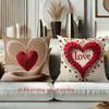 Heart Pattern Cushions 2D Printed Love Decorative Pillow Polyester Pillowcase, Sofa Decorative Cushion Cov Headboard Pillow