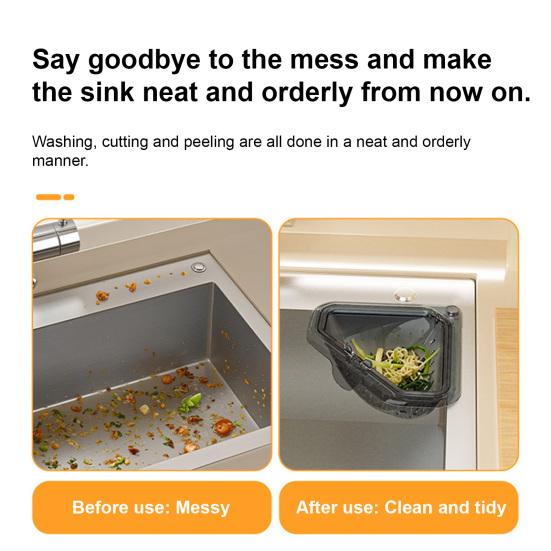 Magnetic Corner Sink Basket Triangular Kitchen Sink Strainer Easy Cleaning Drain Catcher for Food Scraps
