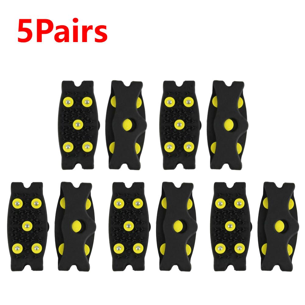 5 Stud Climbing Crampons Anti Slip Gripper Unisex Shoe Spikes Lightweight Foldable Extreme Mountain Climbing Traction Gear