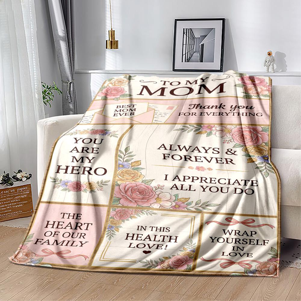 Mom's Heart And Love Blanket Suitable for Sofas,travel, Living Rooms Also a Good Gift for Friends and Family Suitable for All Seasons.