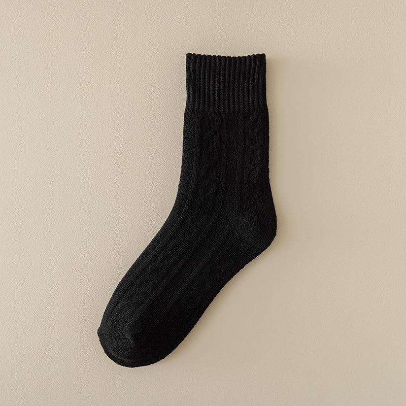 Women's Autumn and Winter Thickened and Velvet Warm Wool Hoop Moon Socks