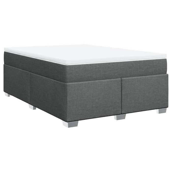 Maison Exclusive - Sommier à lattes de lit avec matelas Gris foncé 160x200cm Tissu